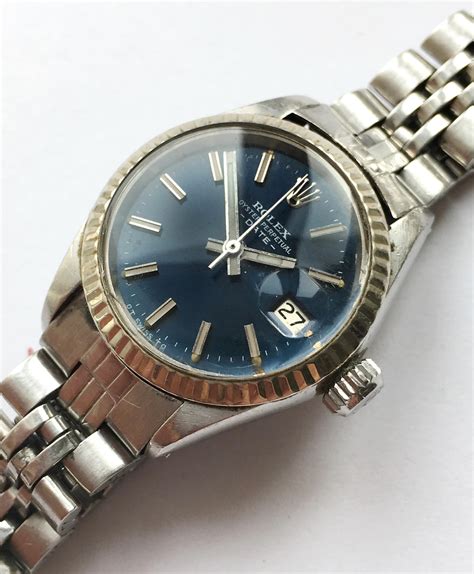 rolex datejust ladies blue dial|rolex datejust blue dial vintage.